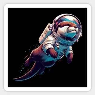 Otter Astronaut in Space Magnet